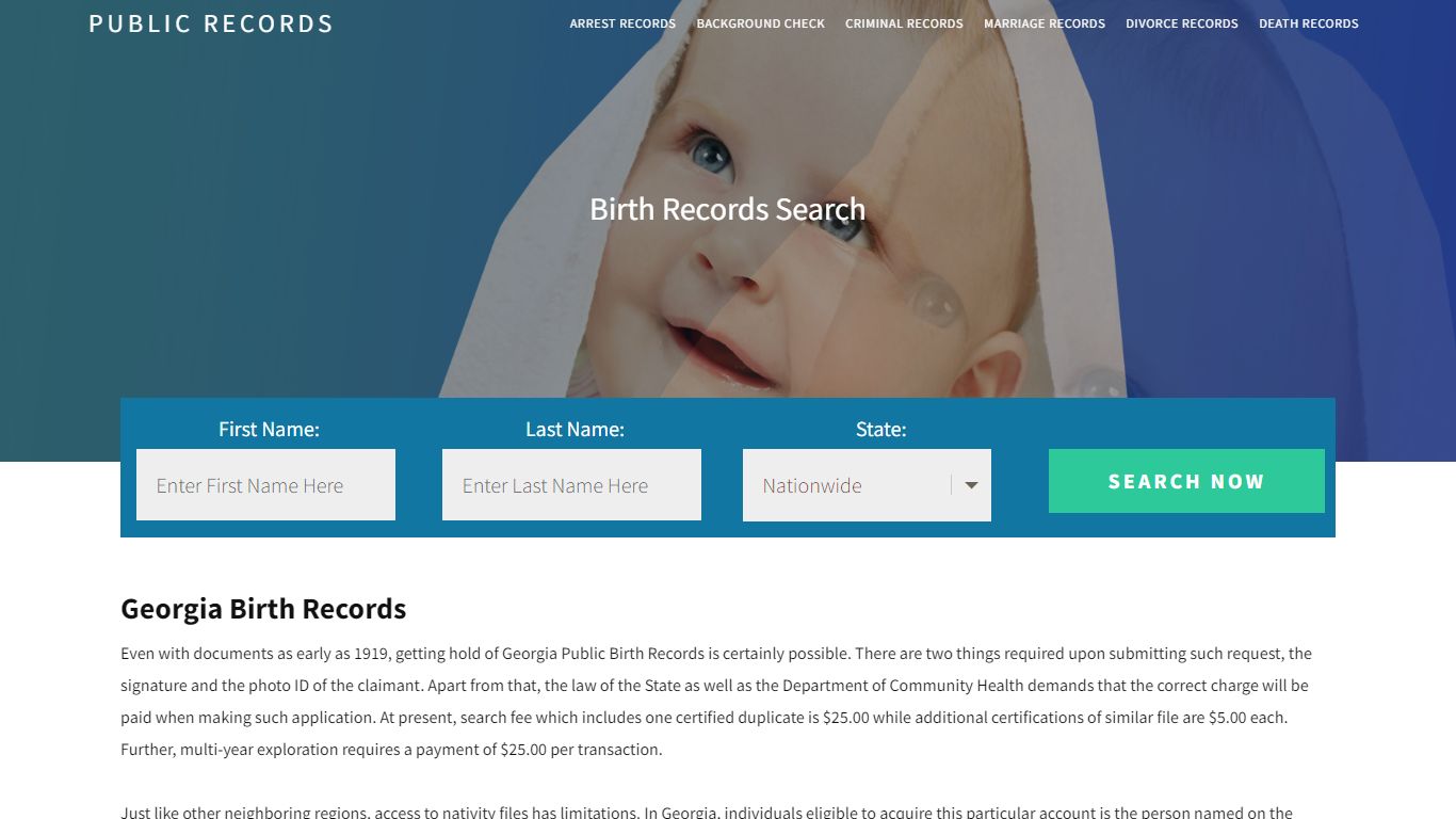 Georgia Birth Records | Enter Name and Search. 14Days Free - Public Records